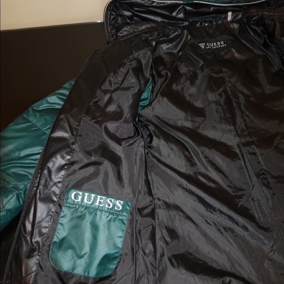 Guess Puffer Down Jacket | Emerald Green | Hooded - Picture 9 of 15